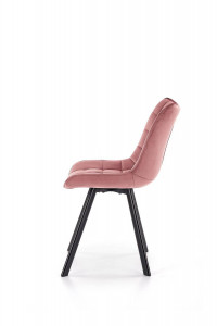 SCAUN DINING STIL K332, ROZ/NEGRU, CU TAPITERIE DIN CATIFEA SI PICIOARE DIN METAL, STIL MODERN - Img 5