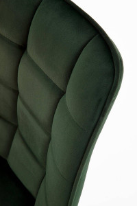 SCAUN DINING STIL K332, VERDE INCHIS/NEGRU, CU TAPITERIE DIN CATIFEA SI PICIOARE DIN METAL, STIL MODERN - Img 8