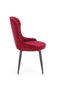 SCAUN DINING STIL K366, BORDO/NEGRU, CU TAPITERIE DIN CATIFEA SI PICIOARE DIN METAL, STIL MODERN - Img 7