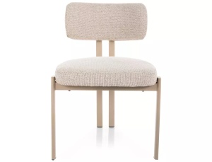 SCAUN DINING STIL MISAKI, BEJ DESCHIS 255/CREM, TAPITERIE DIN TEXTIL SI PICIOARE DIN METAL, STIL MODERN - Img 2