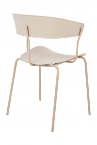 SCAUN DINING/TERASA JETT, BEJ, DIN POLIPROPILENA SI METAL, STIL MODERN - Img 3