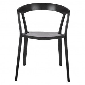 SCAUN DINING/TERASA VIBIA, NEGRU, DIN POLIPROPILENA, STIL MODERN - Img 5