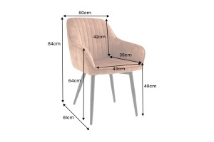SCAUN DINING, TURIN, TEXTIL FOARTE FIN SI PICIOARE DIN METAL, CULOARE MARO, ARTIM GROUP SELECTION - Img 6