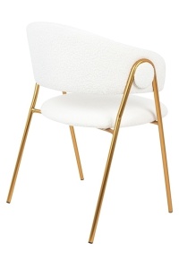 SCAUN DINING VERSO BOUCLE, ALB/AURIU, STIL MODERN - Img 3