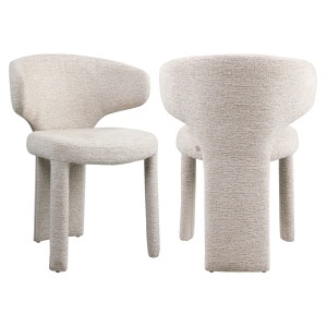 SCAUN DINING, VIOLA, REALIZAT DIN METAL, FURNIR SI TEXTIL, CULOARE ALB/CREM, DESIGN DEOSEBIT, RICHMOND INTERIORS - Img 3