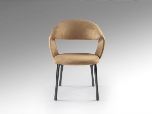 SCAUN DINING, WILLY, IMITATIE PIELE INTOARSA SI METAL, CAMEL/NEGRU, ARTIM GROUP SELECTION - Img 4