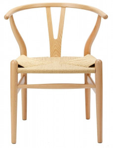SCAUN DINING WISHBONE, NATUR, DIN LEMN MASIV DE FAG SI FIBRE NATURALE, STIL CLASIC - Img 8