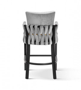 SCAUN ELIS, GRI/NEGRU/AURIU, TAPITERIE DIN STOFA SI PICIOARE DIN LEMN, STIL MODERN - Img 3