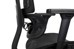 SCAUN ERGONOMIC, DE BIROU, ERGO XCLUSIVE NEGRU, CU TAPITERIE DIN TEXTIL, STIL MODERN - Img 4