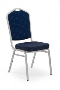 SCAUN EVENIMENTE K66S, ALBASTRU/CROM, CU TAPITERIE DIN STOFA SI PICIOARE DIN METAL, STIL MODERN - Img 1
