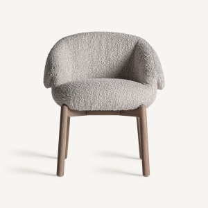 SCAUN EXCLUSIVIST JACQUARD, CULOARE BEJ/GRI, DIN LEMN SI TEXTIL, VICAL HOME - Img 3