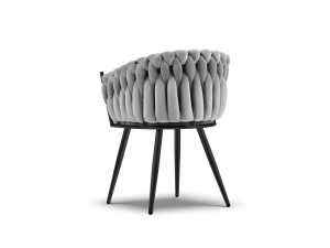 SCAUN EXCLUSIVIST SHIRLEY GRI, TAPITERIE DIN CATIFEA SI NEGRU, STIL MODERN, ARTIM GROUP SELECTION - Img 2