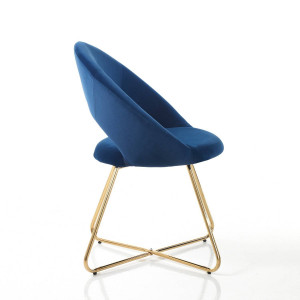 SCAUN/FOTOLIU, EDDA, CADRUL DIN METAL SI CATIFEA ALBASTRA, STIL MODERN, COD 4732 - Img 2