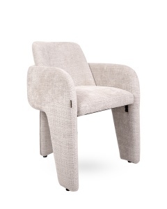 SCAUN LIVING LAUREN BEJ, CONFECTIONAT DIN TEXTIL SI METAL, STIL MODERN CONTEMPORAN