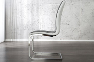 SCAUN LONDON II ALB/GRI 22983 CU TAPITERIE DIN TEXTIL DESIGN MODERN - Img 2
