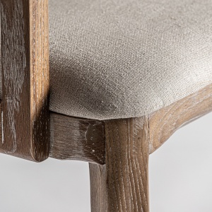 SCAUN MATTIA, DIN LEMN DE FRASIN NATUR ANTICHIZAT SI TEXTIL, DESIGN CONTEMPORAN, VICAL HOME - Img 6