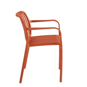SCAUN PENTRU EXTERIOR/INTERIOR STRIPS ARM, PORTOCALIU, DIN POLIPROPILENA, STIL MODERN MINIMALIST - Img 2