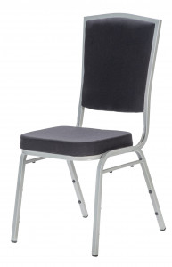 SCAUN PENTRU SALA EVENIMENTE/CONFERINTA MALAGA 20X20 NEGRU/ARGINTIU DESIGN CLASIC - Img 1