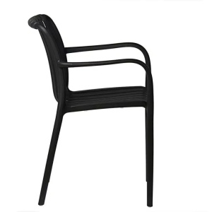 SCAUN PENTRU TERASA/GRADINA, AURA, DIN MATERIAL POLIPROPILENA, NEGRU, STIVUIBIL - Img 3