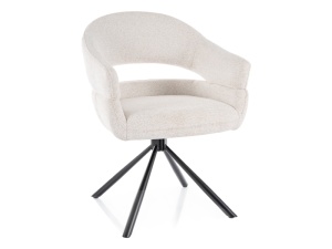 SCAUN PIVOTANT BORGO RAVEN BEZ 22/NEGRU MAT, TAPITERIE DIN STOFA SI METAL, STIL MODERN - Img 1