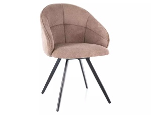 SCAUN PIVOTANT CAPRI, BEJ 35/NEGRU MAT, TAPITERIE DIN STOFA VARDO SI PICIOARE DIN METAL, STIL MODERN