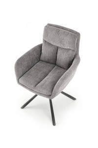 SCAUN PIVOTANT K495, GRI/NEGRU, TAPITERIE DIN STOFA SI PICIOARE DIN METAL, STIL MODERN - Img 5