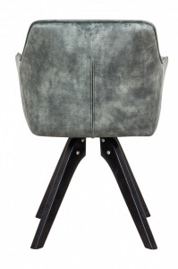 SCAUN PIVOTANT, LOFT 61X81 CM, COD 40257, DIN CATIFEA VERDE SMARALD SI CADRUL DE LEMN - Img 4