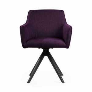 SCAUN PIVOTANT MAKSIMA, MOV/NEGRU, STIL MODERN - Img 3