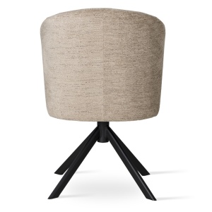 SCAUN PIVOTANT SENI SUPREME, CONFECTIONAT DIN LEMN, SPUMA, ARCURI SI TEXTIL, BEJ, STIL MODERN - Img 4