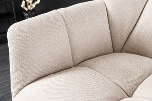 SCAUN ROTATIV 360°, PAPILLON 80/90CM, TEXTIL BEJ SI METAL, DESIGN INDUSTRIAL - Img 2