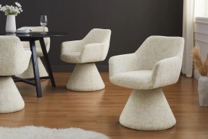 SCAUN ROTATIV, AMBIENTO 180 GRADE, COTIERE, MATERIAL TEXTIL CHENILLE BEJ, ARTIM GROUP SELECTION - Img 4