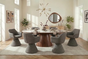 SCAUN ROTATIV, AMBIENTO, REALIZAT DIN MATERIAL TEXTIL, CULOARE MARO, ARTIM GROUP SELECTION - Img 2