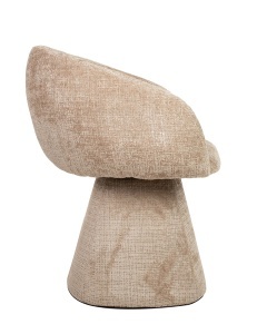 SCAUN ROTATIV BEJ, CONFECTIONAT DIN TAPITERIE DIN TEXTIL, SPUMA SI METAL, STIL MODERN - Img 3