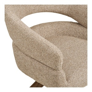 SCAUN ROTATIV DOVER, DIN LEMN SI TEXTIL, CULOARE NISIPIU, HOUSE NORDIC - Img 6