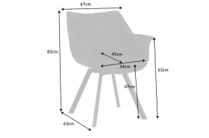 SCAUN ROTATIV, DUTCH RETRO, GRI ANTICHIZAT, MICROFIBRA SI METAL - Img 5