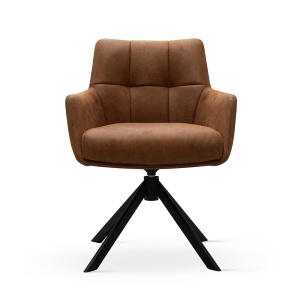 SCAUN ROTATIV MIRAGE CAMEL/NEGRU/BULL09, TAPITERIE DIN TEXTIL, SPUMA, ARCURI SI METAL, STIL MODERN - Img 2