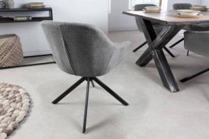 SCAUN ROTATIV, PAPILLON, MICROFIBRA GRI INCHIS, STIL RETRO, ARTIM GROUP SELECTION - Img 5
