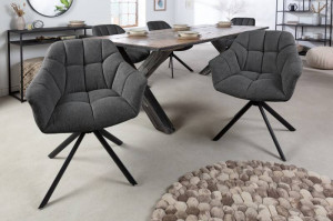 SCAUN ROTATIV, PAPILLON, MICROFIBRA GRI, STIL RETRO, ARTIM GROUP SELECTION - Img 3