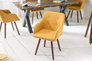SCAUN SCANDINAVIA, TEXTIL SI PICIOARE DIN LEMN MASIV - Img 2