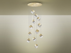 SCHULLER, LUSTRA/PLAFONIERA PRISCILA, 120/400 CM, AURIU/TRANSPARENT, DIN METAL, OTEL SI STICLA, STIL MODERN - Img 3