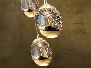 SCHULLER, LUSTRA/PLAFONIERA ROCIO, CU TELECOMANDA, 30 CM, AURIU/SAMPANIE, DIN STICLA SI METAL, STIL MODERN - Img 3