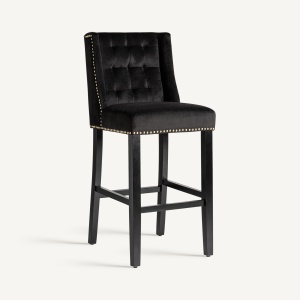 SET 2 FOTOLII DACHWIG, DIN LEMN DE PIN SI CATIFEA DE CULOARE NEAGRA, STIL CONTEMPORAN, VICAL HOME