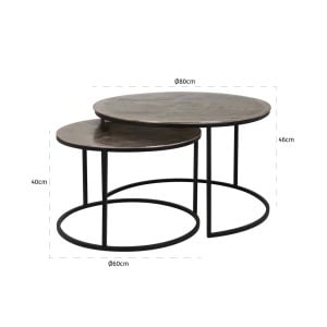 SET 2 MASUTE DE CAFEA ASHER, 210093, CONFECTIONATE DIN ALUMINIU SI METAL, CULOAREA NEGRU/AURIU SAMPANIE, STIL MODERN - Img 3