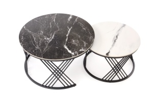 SET 2 MASUTE DE CAFEA FLAMINGO, EFECT DE MARMURA NEAGRA/EFECT DE MARMURA ALBA/NEGRU, DIN MARMURA SI METAL, STIL MODERN - Img 5