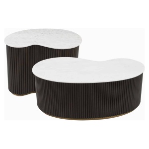 SET 2 MASUTE DE CAFEA MAYFIELD, 212883, CONFECTIONATE DIN METAL, LEMN DE MANGO SI MARMURA, ALB/MARO, STIL MODERN - Img 2