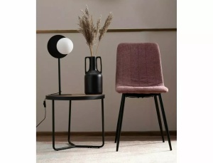 SET 2 MASUTE DE CAFEA PENELOPE, 50 CM, NUC/NEGRU, BLAT DIN MDF, FURNIR NATURAL SI CADRU DIN METAL, STIL MODERN - Img 3