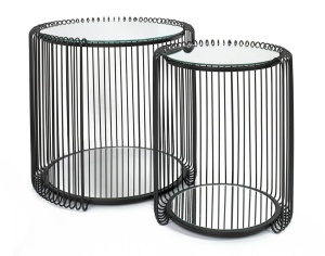 SET 2 MASUTE DE CAFEA WIRE DOBLE II, CONFECTIONATA DIN STICLA SI METAL, STIL MODERN - Img 1