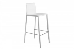SET 2 SCAUNE ALBE DIN PIELE RECICLATA MILANO 35618 - DESIGN MODERN - Img 2