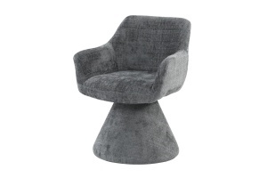 SET 2 SCAUNE, AMBIENTO, ROTATIV 180GRADE, REALIZAT DIN LEMN SI TEXTIL CHENILLE, CULOARE GRI, ARTIM GROUP - Img 8