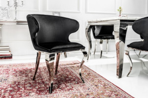 SET 2 SCAUNE, CATIFEA DE CULOARE NEAGRA, BAROC II, COD 38871, DESIGN CLASIC - Img 1
